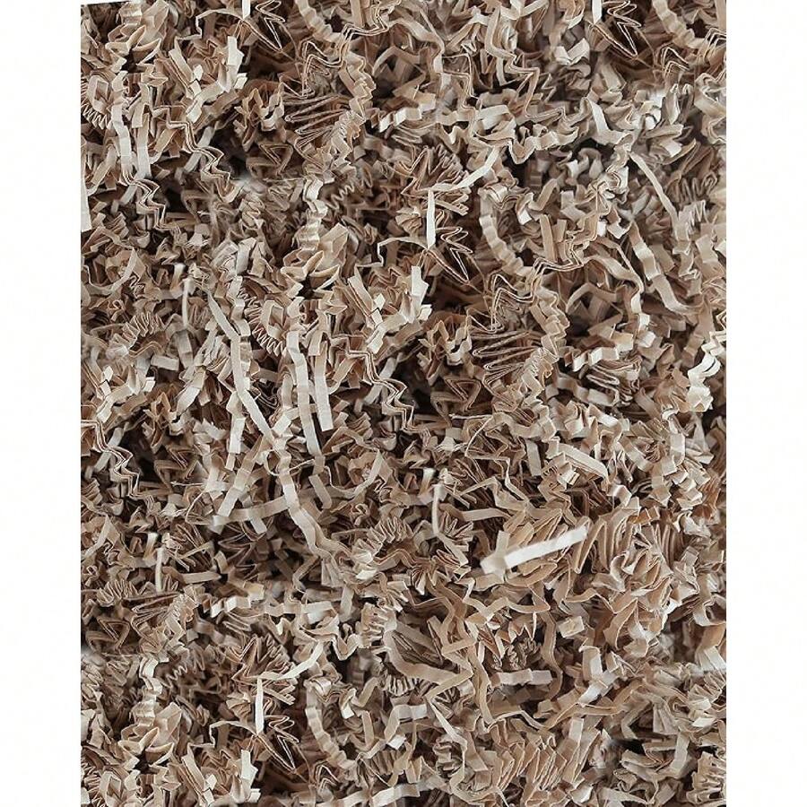 1/2 LB - Orange - Soft & Thin Crinkle Cut Paper Shred Filler Great For Gift Wrapping, Basket Filling, Birthdays, Weddings, Anniversaries, Valentines Day, And Other Occasions - Kraft - View 1