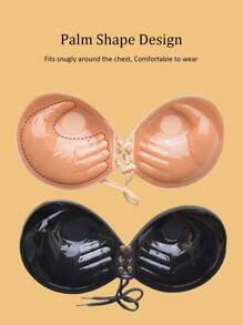 Tazas de sujetador adhesivo de silicona invisible sin tirantes, cinta de levantamiento de busto realzante y engrosada para busto pequeño, sujetador sin espalda para vestido con escote profundo