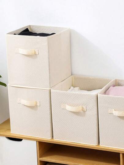 Cutie de depozitare cub pliabilă din material textil cu 18 bucăți cu mânere, organizator cubic de 11 inci pentru dulap, cameră de serviciu, cameră de depozitare