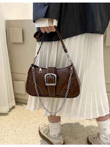 带扣装饰链条包 女士小号单肩包 钱包 Y2K 流浪包 手提包 手拿包 90 年代 Y2K 女士包