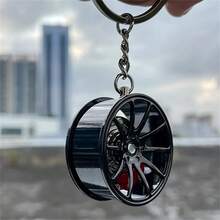 1pc Brake 360 Rotating Car Keychain Pendant, Creative Car Keychain Decoration, A Unique Gift For Car Lovers - Multicolor - View 7