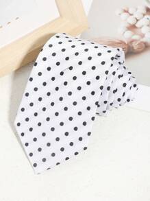 1pc Men's Casual Polka Dot Pattern Necktie, Minimalist Style Suitable For Suits, Work, Parties, Outings, And Travel