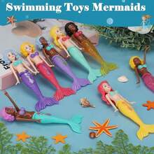 3/4 件全新透明/纯色美人鱼潜水玩具，夏季泳池潜水玩具，可用作装饰品或收藏品，夏季最佳礼物选择，泳池玩具派对，美人鱼和海盗泡泡，游泳美人鱼尾巴，Lol 玩具，美人鱼，泡泡，美人鱼派对
