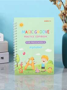 4 Children's Exercise Books, Matte Finish, Plain Weave, Hard Pen Groove Copybook, Suitable For Preschool Children, Magic Practice For Children Aged 3-6, Letter And Number Writing Guide School Supplies, Back To School