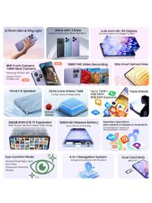 Blackview Blackview WAVE 8 Smartphone 4GB+256GB Global Version 6.56-Inch 720*1612 Resolution Display Unisoc T606 CPU 5000mAh Battery 10W Charge 13M Rear Camera 8MP Front Camera