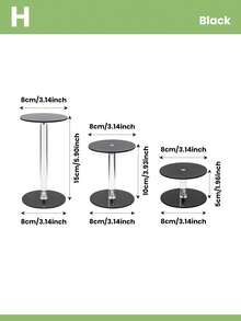 1pc Acrylic Jewelry Display Stand, Transparent Black Acrylic Round 3 Pieces Set, Suitable For Jewelry, Necklace, Ring, Earring Display, Acrylic Display Base - Multicolor - View 19