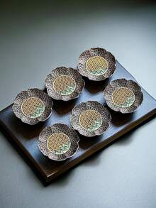 1 件复古合金藤制杯垫，中式茶杯垫，高端防滑防烫茶具，适用于家庭、茶馆等场合放置茶杯，避免水洒在桌子上 - 彩色 - 查看 13