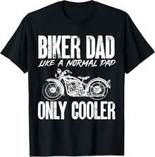 Camiseta de motociclista para el Día del Padre, motociclista papá - Negro - Ver 1