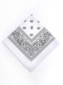 1pc Black Vintage Floral Pattern Men Pocket Square, Versatile Fashion Accessory Suitable For Daily Wear, Outfit, Hangout, Party, Holiday, Valentine's Day, Halloween, Birthday, Summer Trips, Beach, Yacht, Vacation - Black - View 6