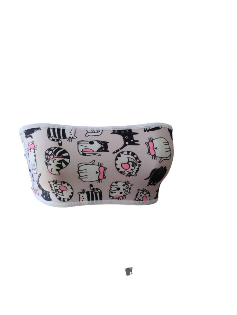 kit 5 top FAIXA infantil juvenil ESTAMPADO personagem - Multicolorido - Visão 1