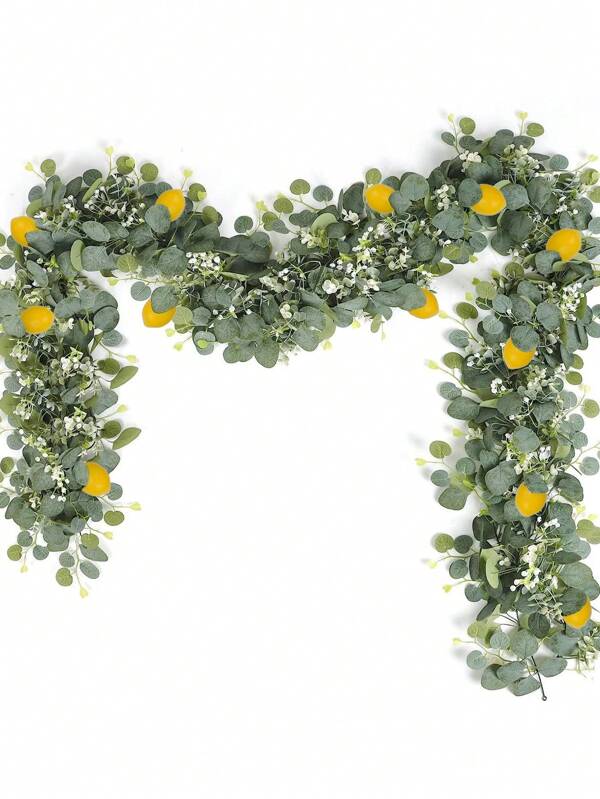 3/2/1 Stück künstliche Zitrusblumen Kranz, Eukalyptus Blatt Girlande, Künstliche Zitrone Efeu Hängend, geeignet für Herbstdekoration, Halloween-Dekoration, Raumdekoration, Heimdekoration, Schlafzimmerdekoration, Außendekoration, Küchendekoration, Abschlussdekoration, Weihnachtsdekoration, Terrassen-Dekoration, DIY, Zimmer-Deko, Veranda Wand Kamin Land Bauernhaus Deko