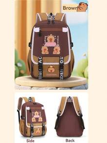 新款可爱小学背包，男女童通用，适合1-6年级，6-12岁儿童，轻便，卡通设计 - 皮卡巴拉蓋板包 - 查看 3