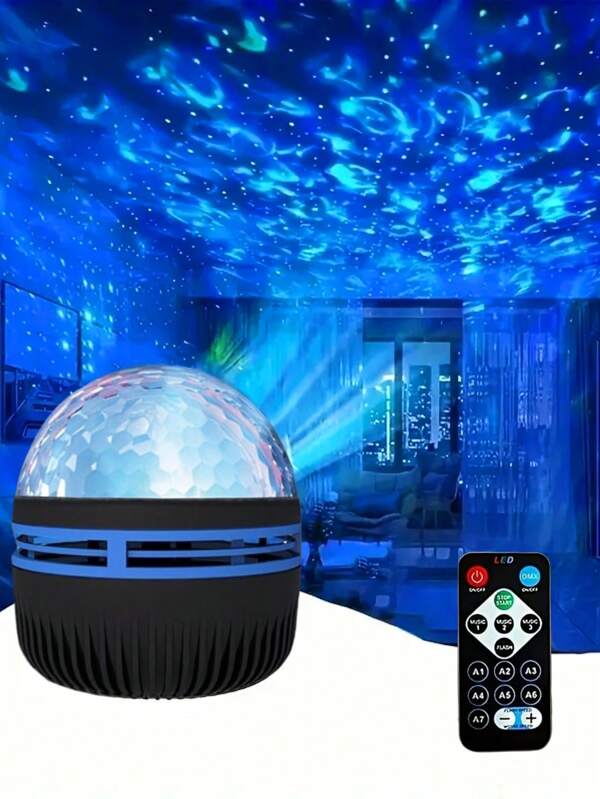 Wave Projection Lamp, Home Decorative Night Light, RGB Lighting Effects, Suitable For Bedroom, Party, Game Room, Living Room, Bar Decoration, USB Powered