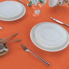 Rectangle Tablecloth 60x120 Inch Tablecloth Stain And Wrinkle Resistant Washable Polyester Table Cloth, Decorative Fabric Table Cover For Dining Table, Buffet Parties And Camping Orange - 橘色 - 查看 6