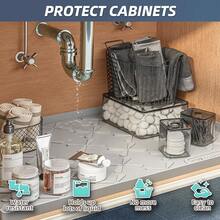 New  25" X 19" Under Sink Mat Waterproof, Silicone Mat  Drawer Sh And Cabinet Liner, Sink Protector For Bathroom Anizers And Storage, Boot Tray Pet Food Mats - Gray 25W x 19L - View 3