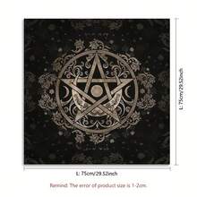 1 pièce Nappe élégante avec mandala soleil et lune, nappe spirituelle d'autel, nappe ciel étoilé, tapis noir d'oracle, nappe de tarot style boho, tapis de jeu décoratif pour maison - Multicolore - Voir 6