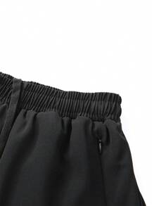 1pc Women 2-In-1 Solid Color Lining Shorts, Elastic Two Pieces Activewear Shorts For Running, Sports, Yoga, Fitness Training In Summer