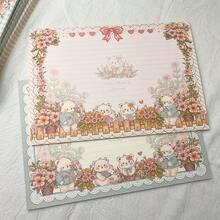 Notebook With 30 B5 Tear-Off Lined Notepaper, Cute Teddy Bear Design, Pastoral Style, Highly Attractive Gift School Supplies,Back To School