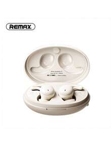 REMAX سماعات أذن بلوتوث لاسلكية، سماعات أذن للنوم، وقت تشغيل 20 ساعة للاستمتاع بليلك، بتحكم لمس، مظهر جميل، سماعة أذن مريحة، سماعات أذن استريو لاسلكية، سماعة أذن صغيرة، خفيفة الوزن بتصميم السيليكون السائل، مناسبة للاستخدام عند النوم، هدية للحبيب/الوالدين (أسود/بيج)