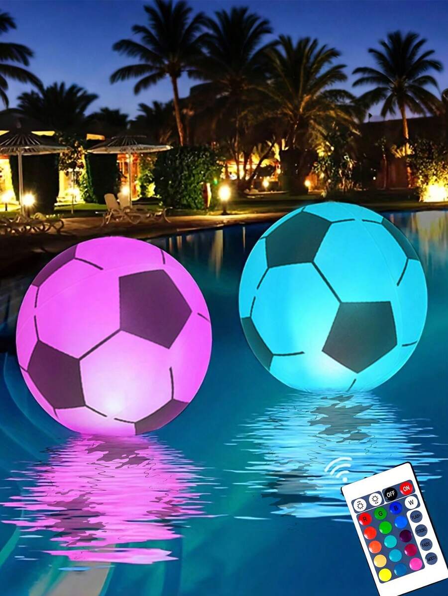 1 quả bóng phát sáng, bóng đèn LED bơm hơi phát sáng bãi biển có điều khiển từ xa, vật dụng tiệc phát sáng trong bóng tối, trò chơi và đồ trang trí trong nhà và ngoài trời trên bãi biển, tiệc bãi biển Carnival, tiệc hồ bơi đêm ngoài trời trong vườn, trang trí hồ bơi, lời tỏ tình lãng mạn, 1 quả bóng ngẫu nhiên.