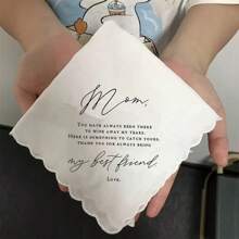 2pcs/Bag Wedding Decoration Bride To Be Mom/Dad Handkerchief Happy Tears Wipes Wedding Table Napkin Ornaments Bachelorette Party Bridal Shower