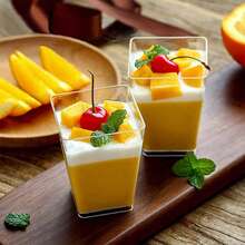50/30/20/10 Pcs/Set 5 Oz Plastic Dessert Cups With Lids, Plastic Cups, Disposable Cups, Party Parfait/Appetizer Cups, Mini Dessert Cups For Pudding, Fruit And Ice Cream Suitable For Celebrations, Weddings, Decor, Travel - Clear - View 10