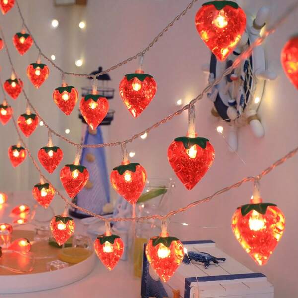 1pc 10/20/30 LED 1.5/3/4.5m Warm Pink Cherry Blossom Light String, Bedroom Decorative, Birthday Party, Wedding Decor, Indoor Atmosphere LED Light, Battery Powered, Gift, Colorful Flashing String Lights
