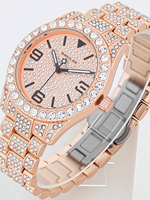 BaGoLee 1pc Men's Quartz Watch, Alloy Material, Waterproof, Fashionable, Shiny Wristwatch Suitable For All Occasions And Any Man