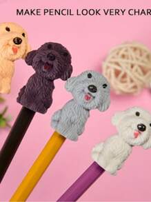 Inko 8 piezas de gomas de borrar 3D lindas de perro, gomas de borrar de caucho sintético para la punta del lápiz, pequeñas y divertidas, desmontables, adecuadas para escritorio de estudiante, gomas de borrar de mascotas, regalo para la clase para niños, regalos de fiesta