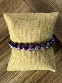 1pc Purple Peter Stone Relieves Anxiety And Releases Emotions. It Is Suitable For Daily Wear And Is Unisex