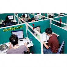 Red 5 Inch Small Call Center Desk Flag With Up Down Flip Clip Base Function Do Not Disturb Busy Help Stop Alert Status Away Signal Closed On A Call Cubicle Computer Monitor Station (10 Pack) - 1 - View 3