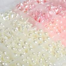 Yiwu Qiyou Accessories Co., LTD 750颗白色心形蝴蝶结亚克力珠，尺寸6-20mm，适用于DIY珠宝手链、手机吊坠和工艺装饰 - 粉色 - 查看 8