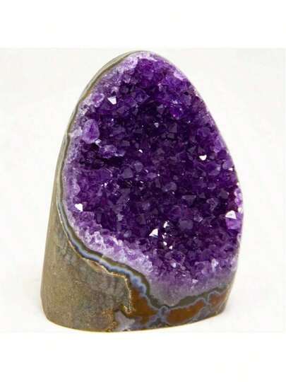 Natural Amethyst Crystal Geode, Uruguayan Amethyst Cluster Decoration For Home & Office Desk