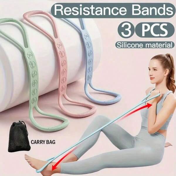 1pc Silicone Resistance Belt Set, Anti-Slip Middle Tension Elastic Band, Suitable For Fitness, Yoga, Strength Training, Men And Women's Household And Outdoor Sports Equipment, Gym Accessories