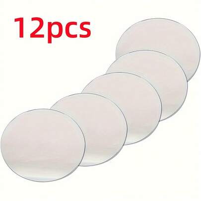 6/12/24 件优雅亚克力圆形镜子，直径 7.87 英寸，3D 自粘墙贴 - 非玻璃，适用于家居装饰和婚礼餐桌中心装饰，非常适合客厅、卧室和活动设置，镜面墙面装饰