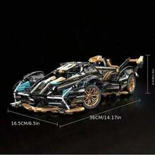 MOC跑车积木套装，摩托车积木，塑料拼装玩具，适用于蓝色赛车玩具模型，可作为客厅和卧室的家居装饰，是生日、万圣节、圣诞节的理想礼物——时尚设计，激发创造力，寓教于乐。