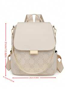 Fashion Women's Multifunctional Large Capacity Backpack, Suitable For Travel, Student, Street Style, School Backpack - White - View 3