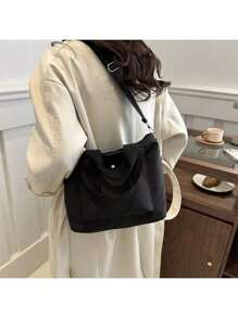 Large Capacity Shoulder Bag For Commuting Casual Bag Simple Fashion All-In-One Tote Bag Shoulder Bag For Girls School