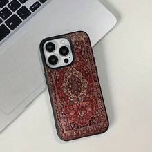 Ốp điện thoại TPU họa tiết hoa đỏ cổ điển, che phủ toàn màn hình, 1 chiếc, tương thích với iPhone/các dòng điện thoại khác, quà tặng mùa xuân, sinh nhật, phiên bản quốc tế, không phải phiên bản nội địa. - màu đen - Xem 2