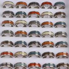 Set de 10 anillos de acero inoxidable de moda y elegantes, accesorios de joyería excelentes para hombres y mujeres, uso diario y regalos - 10 elegantes anillos de acero inoxidable - Ver 11