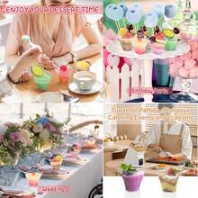 25/50个装可重复使用透明甜点杯，130毫升/4.4盎司PS塑料慕斯碗，可堆叠设计，加厚光滑杯口，可用洗碗机清洗，适用于冰淇淋、布丁、派对餐饮、野餐 - 易于收纳 - 透明 - 查看 7