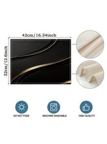 1pc/2pcs/4pcs/6pcs Golden Wavy Lines, Elegant Modern Design, Minimalist High-End Decoration Suitable For Family Gatherings, Business Banquets, Holiday Celebrations, Enhancing The Dining Atmosphere