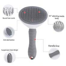 1pc Cat Hair Removal Brush, Pet Dog Brush, Massage Cleaning Anti-Shedding Brush, Stainless Steel Fine Pins Detangling, One-Click Shedding Self-Cleaning Cat Hair Brush, Silicone Handle Gentle Grooming Tool For Pet - Multicolor - View 12