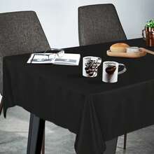 Rectangle Tablecloth 54x108 Inch Tablecloth Stain And Wrinkle Resistant Washable Polyester Table Cloth, Decorative Fabric Table Cover For Dining Table, Buffet Parties And Camping Black - Black and White - View 2