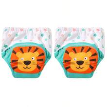 4 Stück dünne positionierte Tierdruck Baby Jungen/Mädchen Trainingshosen, weich & bequeme wiederverwendbare Stoffwindeln, unverzichtbares Geschenk für Babys