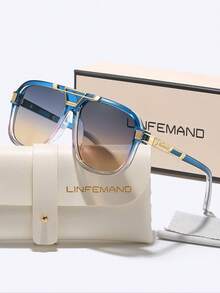 LINFEMAND Oversized Gradient Lens Fashion Glasses, For Men & Women, Daily Wear, Photography, Beach, Travel, Holiday Gift - Multicolor - View 13