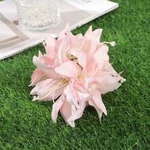 1 pieza Accesorio para el cabello con clip lateral con flor de lirio simulada de estilo de vacaciones de verano para niñas, pasador floral decorativo de estilo de vacaciones de playa para niñas, pasador lateral con flor de orquídea de mariposa simulada de vacaciones de verano para mujeres, accesorios de moda para el cabello, elegante clip para el cabello para mujeres