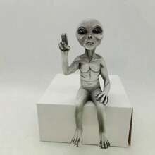 1pc Alien Resin Ornaments, Alien Ufo Outdoor Dwarf Garden Statue Ornaments Decoration, Outdoor Holiday Decor, Summer Theme Supplies, Home Garden Decoration, Yard Decoration, Yard Supplies