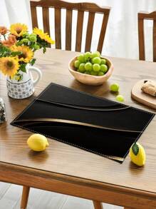 1pc/2pcs/4pcs/6pcs Golden Wavy Lines, Elegant Modern Design, Minimalist High-End Decoration Suitable For Family Gatherings, Business Banquets, Holiday Celebrations, Enhancing The Dining Atmosphere