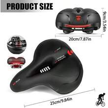 1pc Comfortable Bicycle Seat Cushion - Wide, Double Shock Absorption - Memory Foam Filling, Men's And Women's Waterproof Saddles, Universal Bicycle Seats With Reflective Stripes, Air Flow Design Saddles, Ergonomic Settings, Ideal For Fixed, Sports, Mountain, Road Bikes, Road Bike Seats - Multicolor - View 4